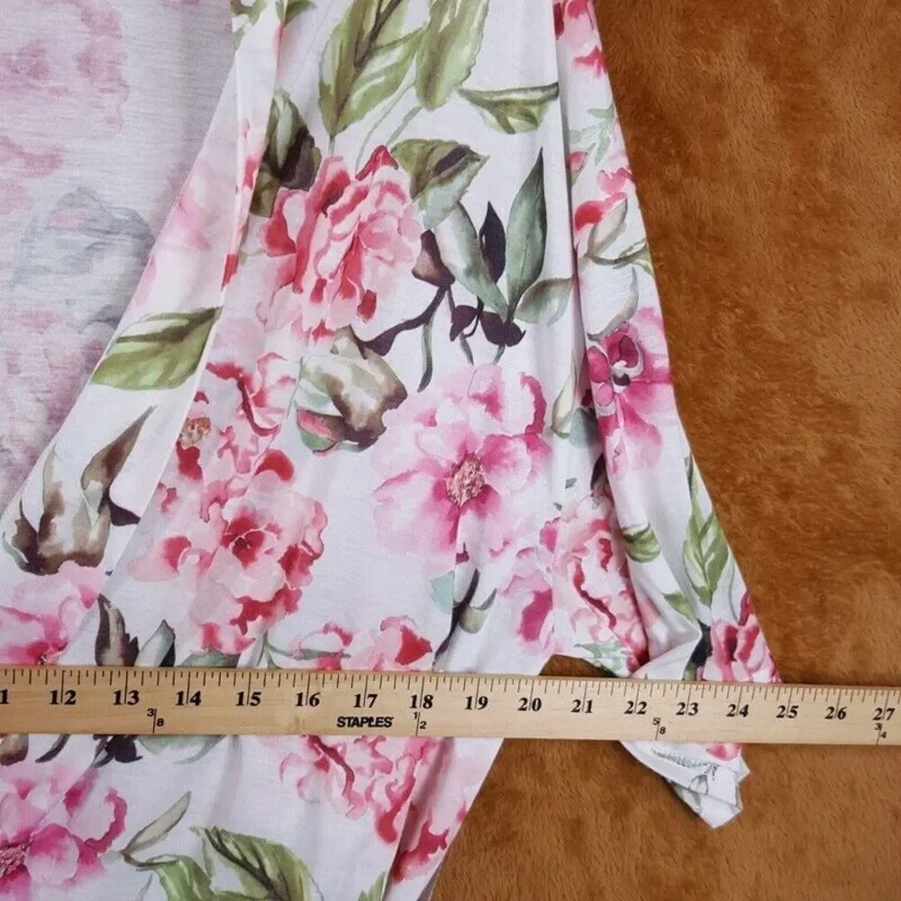 SHOW ME YOUR MUMU Womens Robe White Floral Belted Hi Lo BRIE One Size Fits All